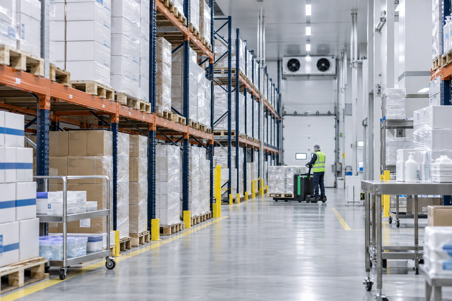 Organized temperature-controlled warehouse for international medical logistics