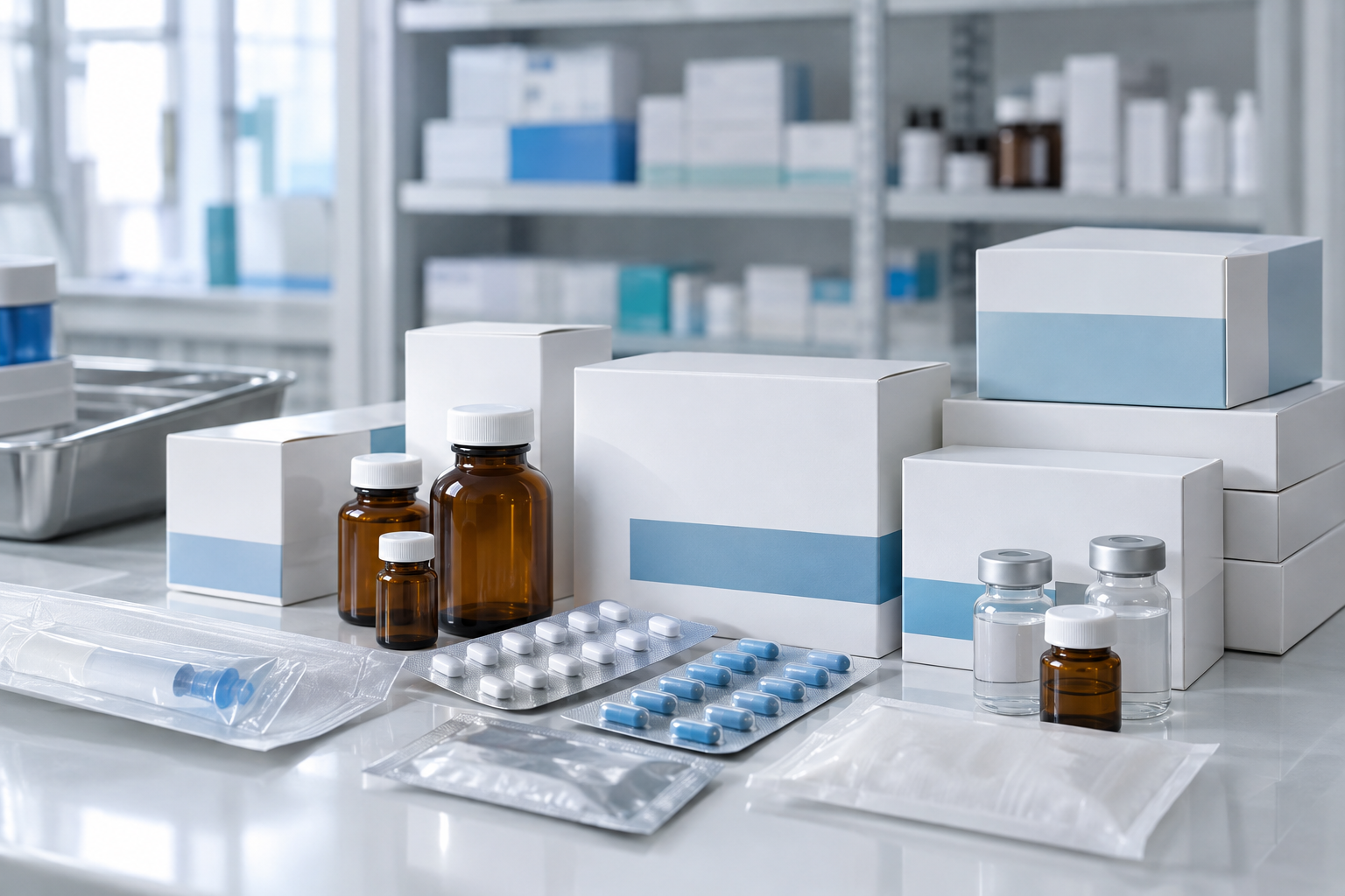 Generic pharmaceutical products, vials, and medicine supply packaging